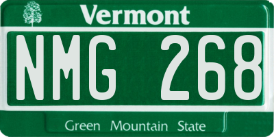 VT license plate NMG268