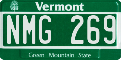 VT license plate NMG269