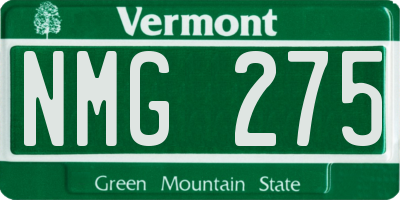VT license plate NMG275
