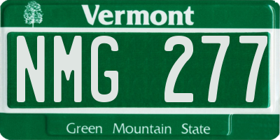VT license plate NMG277