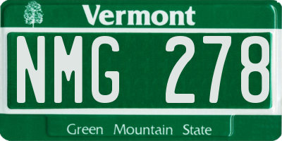 VT license plate NMG278