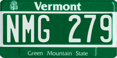VT license plate NMG279