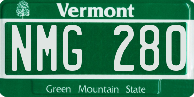 VT license plate NMG280