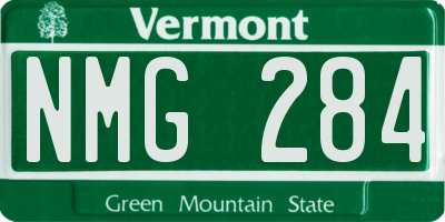 VT license plate NMG284