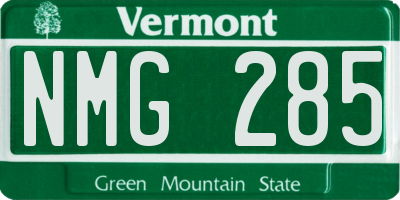 VT license plate NMG285