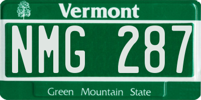 VT license plate NMG287