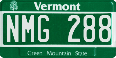 VT license plate NMG288