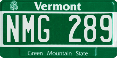VT license plate NMG289
