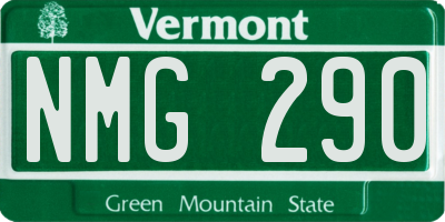 VT license plate NMG290
