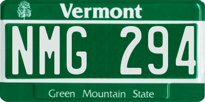 VT license plate NMG294