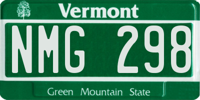 VT license plate NMG298