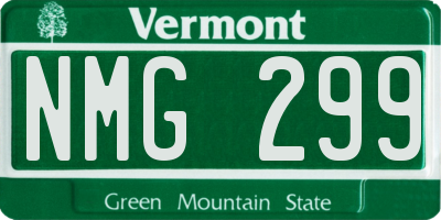 VT license plate NMG299