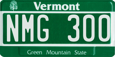 VT license plate NMG300