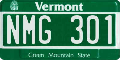 VT license plate NMG301