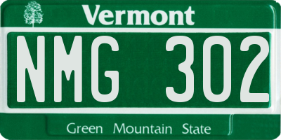 VT license plate NMG302