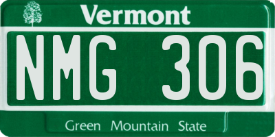 VT license plate NMG306