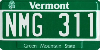 VT license plate NMG311