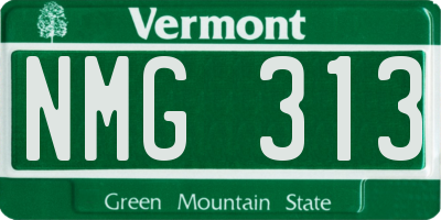 VT license plate NMG313