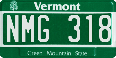 VT license plate NMG318