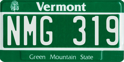 VT license plate NMG319