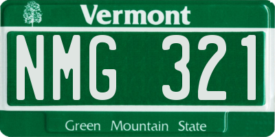 VT license plate NMG321