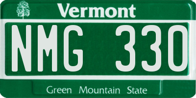 VT license plate NMG330