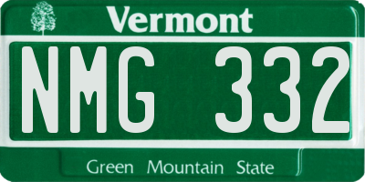 VT license plate NMG332