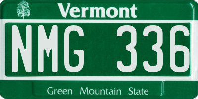 VT license plate NMG336