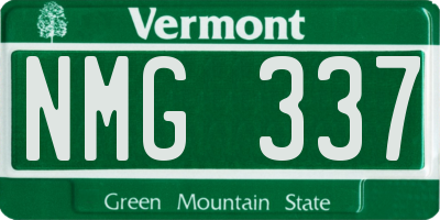 VT license plate NMG337