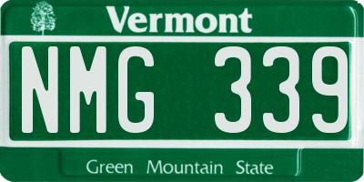 VT license plate NMG339