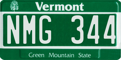 VT license plate NMG344
