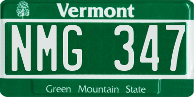 VT license plate NMG347
