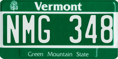 VT license plate NMG348