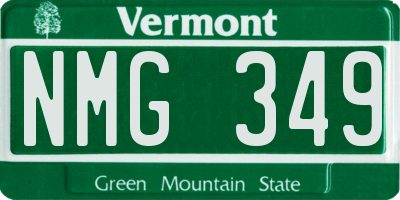 VT license plate NMG349