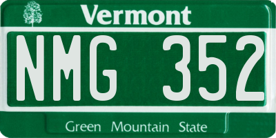 VT license plate NMG352