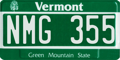 VT license plate NMG355