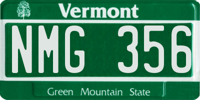 VT license plate NMG356