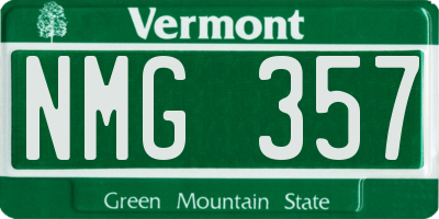 VT license plate NMG357