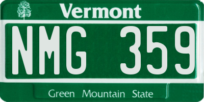 VT license plate NMG359