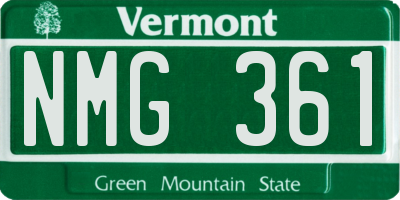 VT license plate NMG361