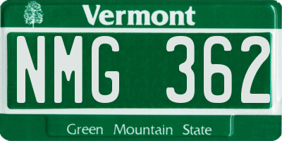 VT license plate NMG362