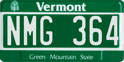 VT license plate NMG364