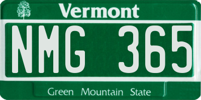VT license plate NMG365