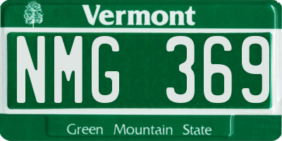 VT license plate NMG369