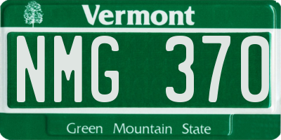 VT license plate NMG370