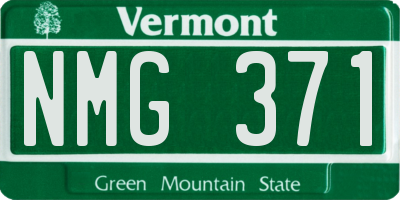 VT license plate NMG371