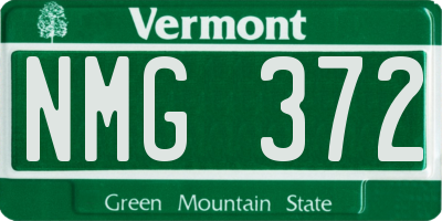 VT license plate NMG372