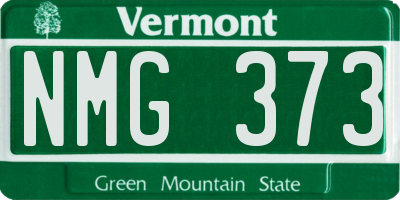 VT license plate NMG373