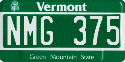 VT license plate NMG375