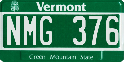 VT license plate NMG376